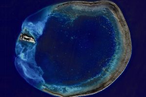 東沙環礁衛星影像圖