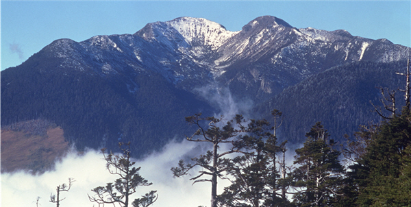 知名作家苦苓隱身於位於武陵農場的雪霸國家公園管理處，擔任解說志工。圖為雪山景色/王錦賢攝