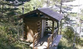 The picture shows an eco-latrine along the trail of Mt. Jade Main Peak. Disposing of leftovers in eco-latrines will shorten the lifespan of the latrines