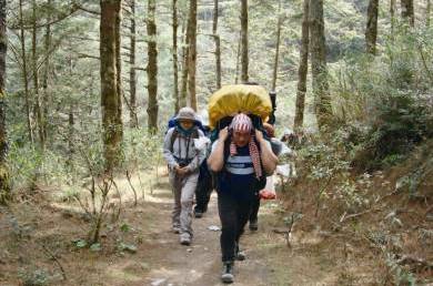 The Aborigines occupies mountain guide to relay the importance message of conservation to fellow hikers