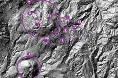 The LiDAR image of the Datun Volcano Group