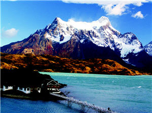 The magnicent mountains in Paine National Park provide a beautiful landscape