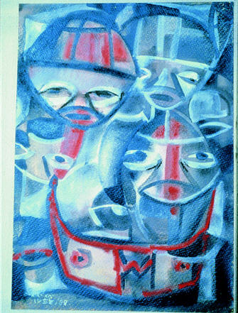 The “Furious Lanyu” series, where the staring eyes represent the fury of the Tao people on the islet to show their anti-nuclear stance. 