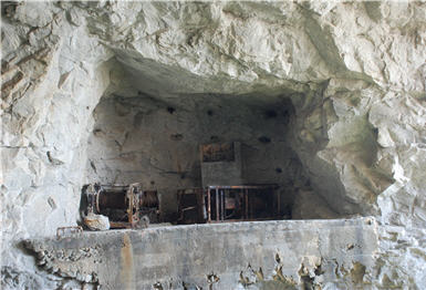 The winch on the right side of the water channel was utilized to elevate the iron water gate.