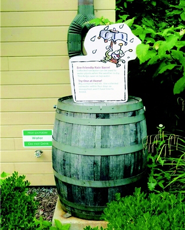 Inside the eco-toilets are dry and wet compartments while outside the toilets rain collected from the rooftop is recycled for flushing. They serve the functions of environmental protection and education.