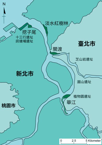 從雙北遺址位置圖可看出古人的生活與水源、濕地息息相關／方偉達 提供