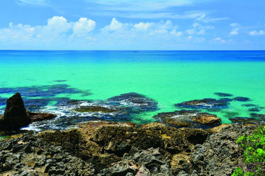 南部珊瑚礁岩，具有豐富的生物多樣性