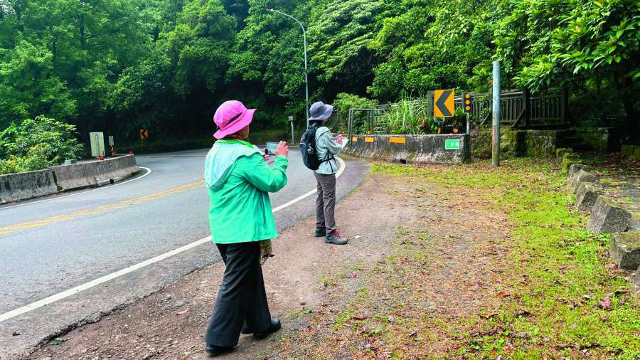 將較無安全疑慮的樣區交給志工進行調查／陽管處 提供（李雪 攝）