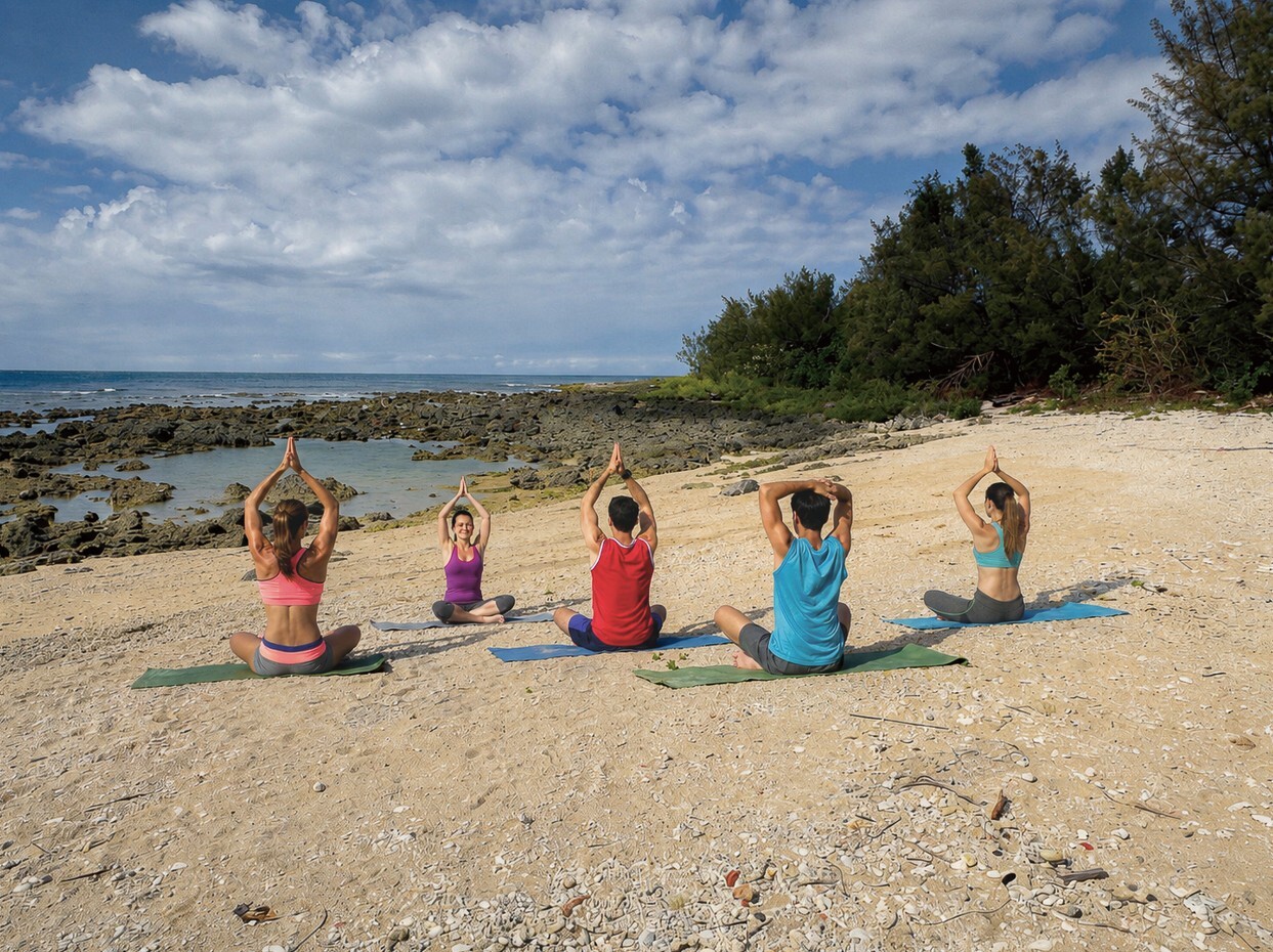 The global rise of beach yoga.